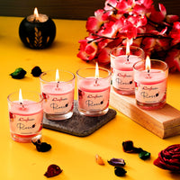 5 Rose Scented Glass Candle...