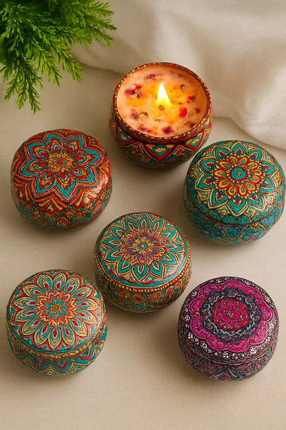 Scented Tin Candle (Pack of 1) (Multicolor)